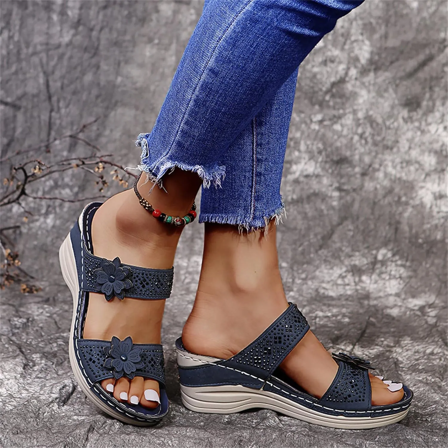 Ladmiple Womens Sandals With Arch Support Walking Comfortable Orthopedic Flip Flops Dressy Orthotic Slides Summer Shoes 2024