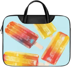 Laptop Bag for Women Men 15.6 In Waterproof Leather Computer Bags Popsicles Laptop Tote Bag Lightweight Messenger Bag Casual Briefcase Handbag for Office, Work