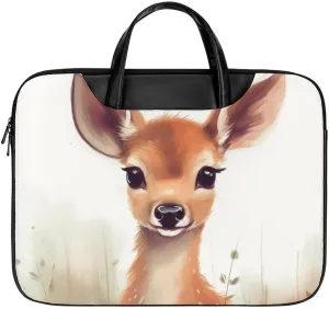 Laptop Bag for Women Men 15.6 In Waterproof Leather Computer Bags Sika Deer Laptop Tote Bag Lightweight Messenger Bag Casual Briefcase Handbag for Office, Work