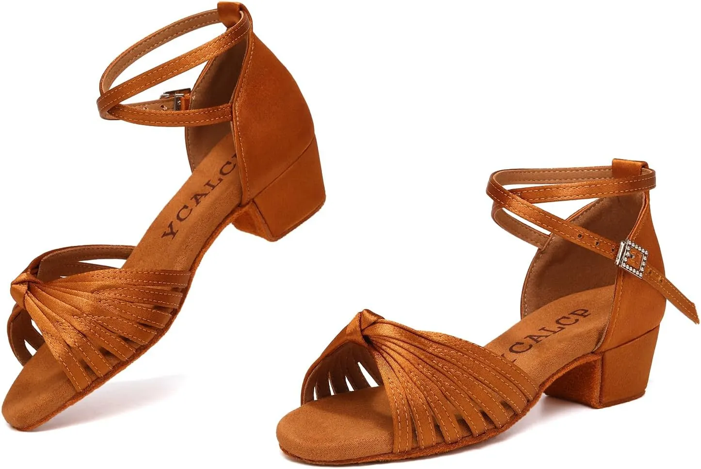 Latin Ballroom Dance Shoes Girls Latin Dance Shoes Low Heels Salsa Tango Professional Performance Practice Dance Shoes for Girls Kids 3cm Heel