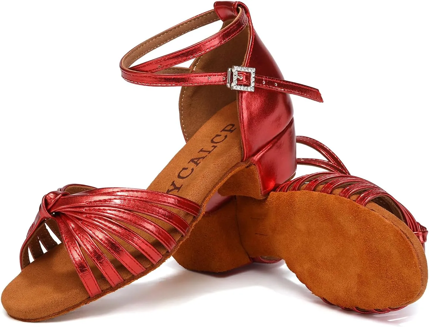 Latin Ballroom Dance Shoes Girls Latin Dance Shoes Low Heels Salsa Tango Professional Performance Practice Dance Shoes for Girls Kids 3cm Heel