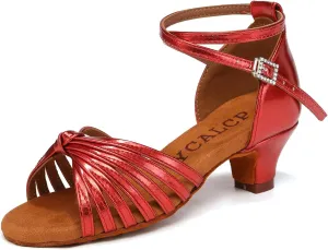 Latin Ballroom Dance Shoes Girls Latin Dance Shoes Low Heels Salsa Tango Professional Performance Practice Dance Shoes for Girls Kids