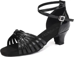 Latin Ballroom Dance Shoes Girls Latin Dance Shoes Low Heels Salsa Tango Professional Performance Practice Dance Shoes for Girls Kids