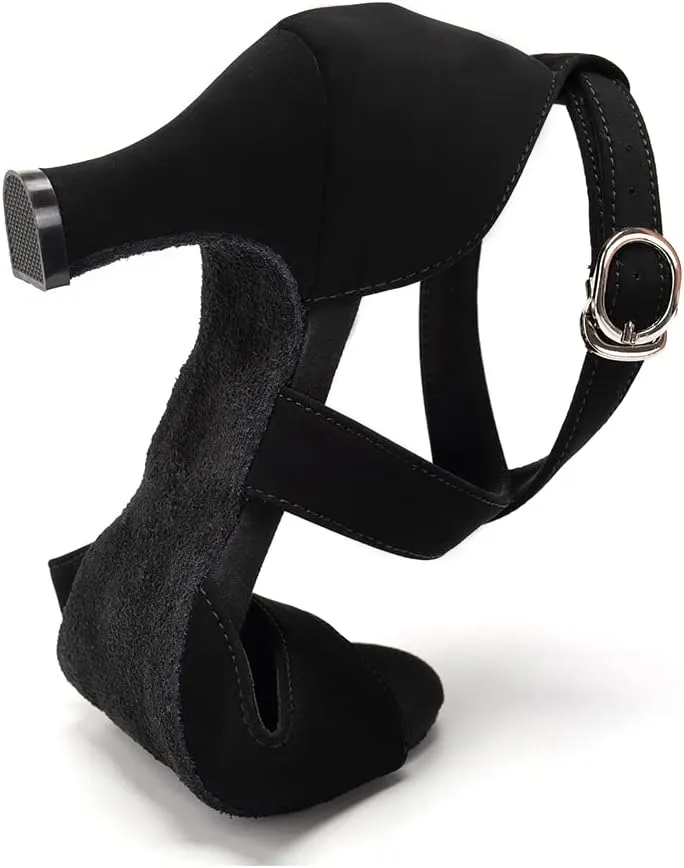 Latin Dance Shoes for Women Peep Toe Salsa Bachata Ballroom Ankle Strap Dance Shoes,Model FT095