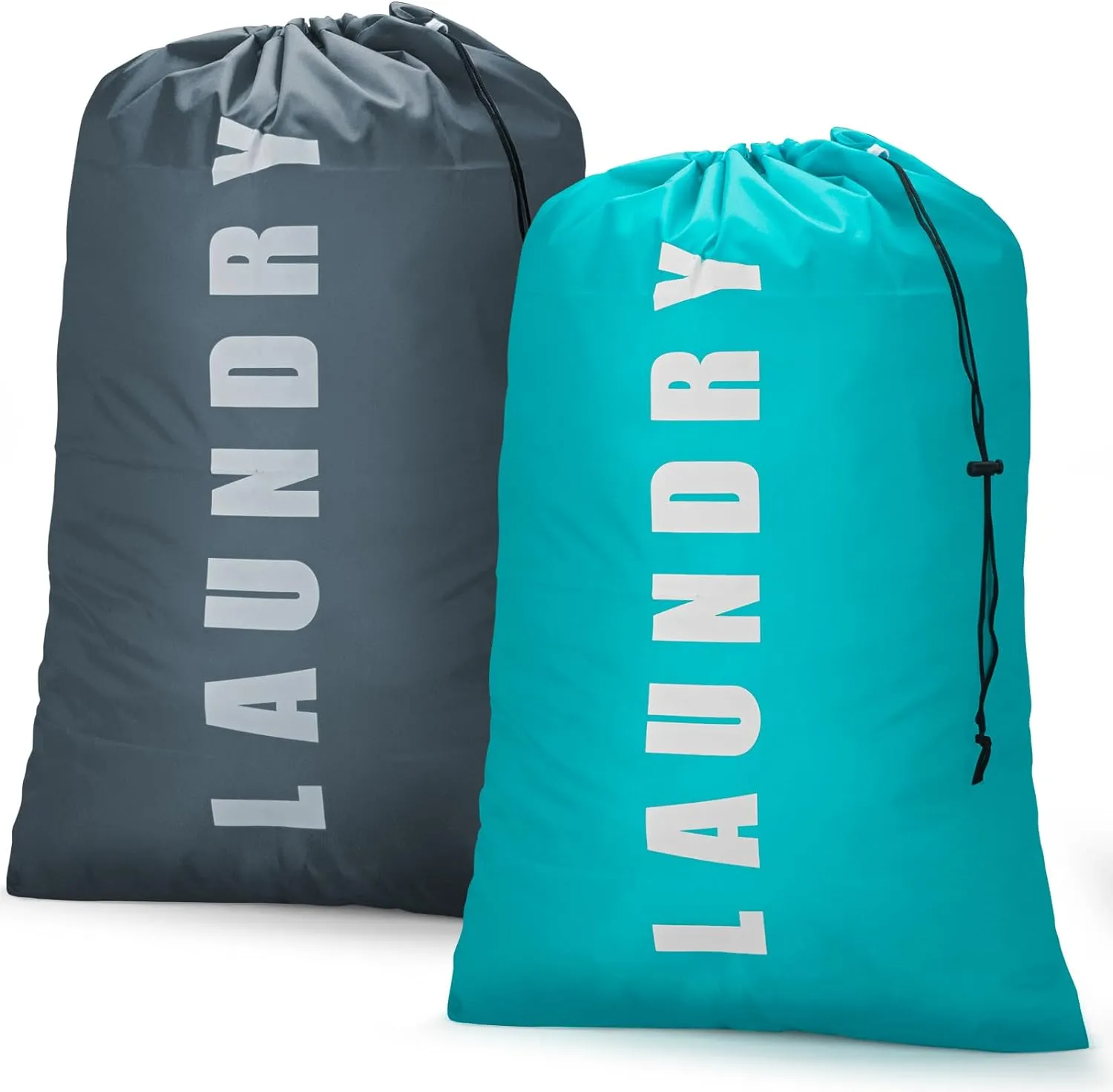 Laundry Bag,2 Pack Travel Laundry Bags for Dirty Clothes,Large Laundry Bags for Camping & Traveling,Dirty Clothes Travel Bag,24" x 36" (Cyan   Gray)
