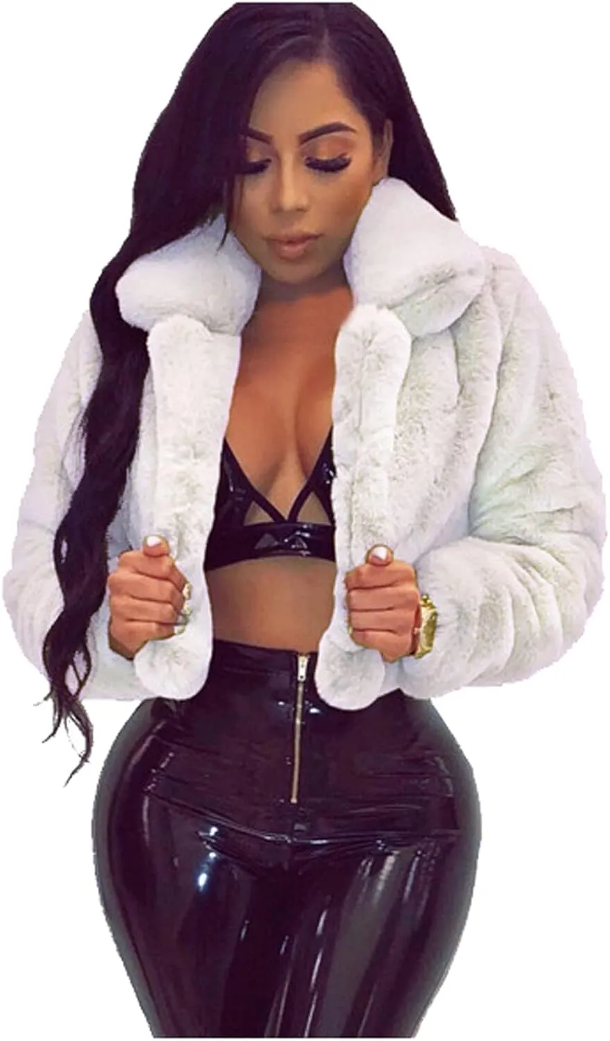 LCMTWX Trench Coat for Women 2023 Furry Women Long Jacket Faux Sleeve Short Warm Women's Coat Cropped Jacket Puffer