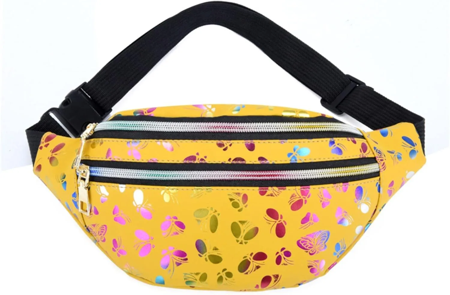 Leather Handbags Fashion Double Zipper Waist Bag Color Trend Printing Women And Men Chest Bag Summer PU Mobile