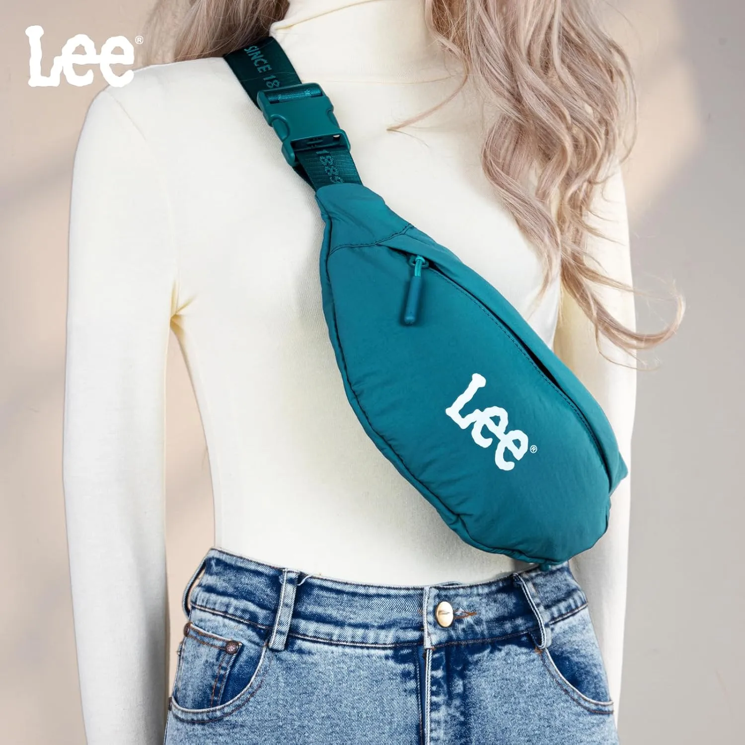 Lee Fanny Packs for Women Water-Resistant Crossbody Bag Lightweight Waist Pack for Travel & Everyday Use, Blue Turquoise