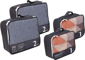 Luggage Organizer Bags For Travel - 4 Set Of Packing Cube for Suitcases - Packing Cubes For Travel-Packing Cubes For Carry On Suitcase Luggage(4 black) (4 Black)