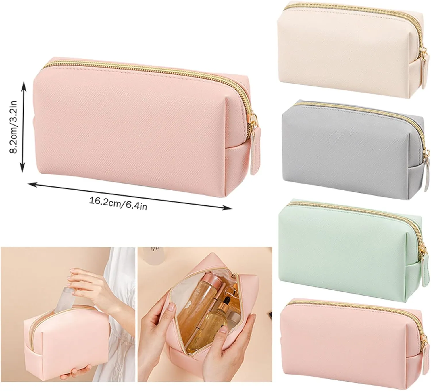 Makeup Bag 2025 New Upgrade Large Capacity Waterproof Portable PU Leather Makeup Organizer Bag,Travel Toiletry Bag,Small Cosmetic Bag,Makeup Organizer Bag for Daughter Gifts Girls Women