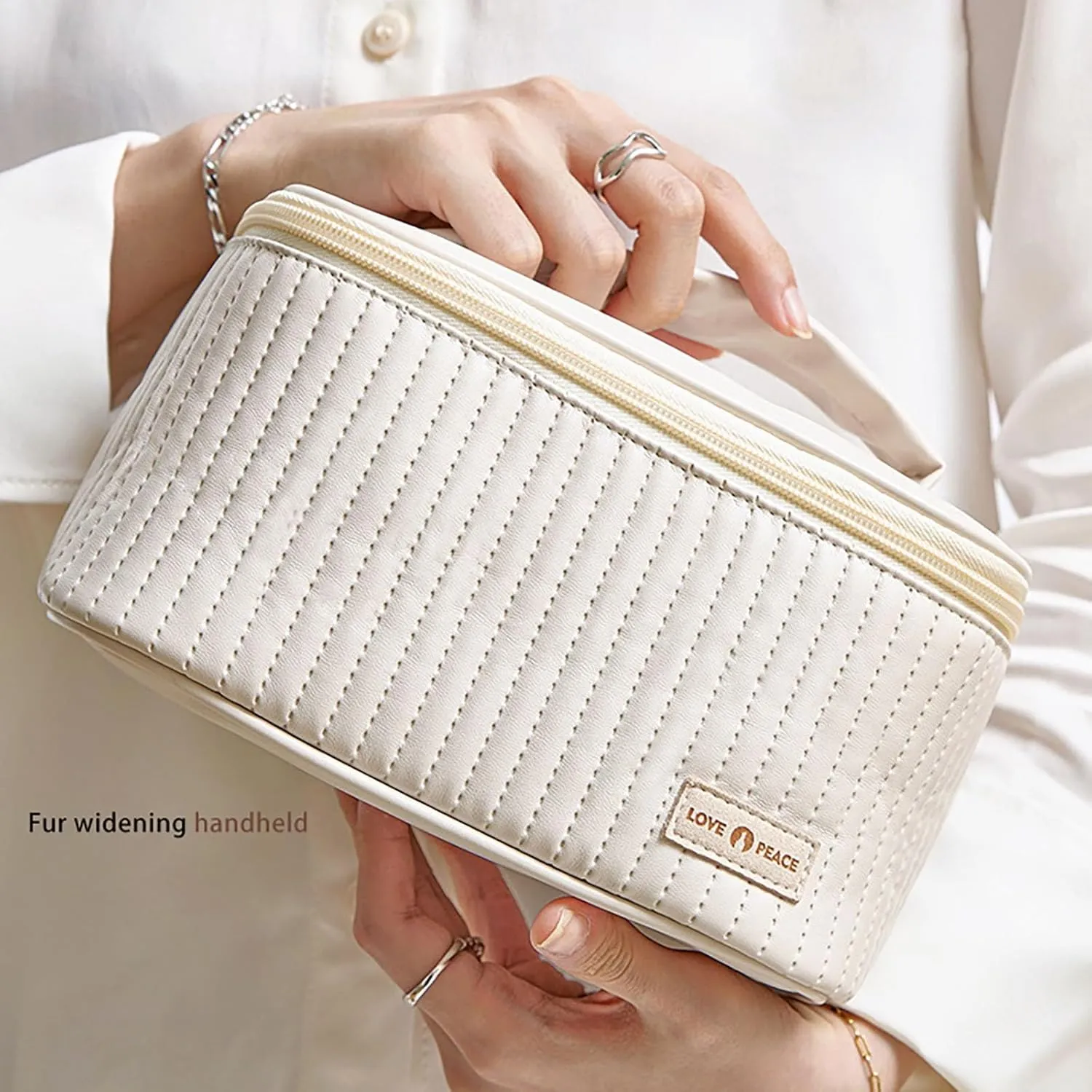 Makeup Bag 2025 New Waterproof PU Leather Large Capacity Portable Makeup Organizer Bag,Toiletry Bag,Travel Cosmetic Bag,Makeup Pouch for Gifts Women Girls Daughter