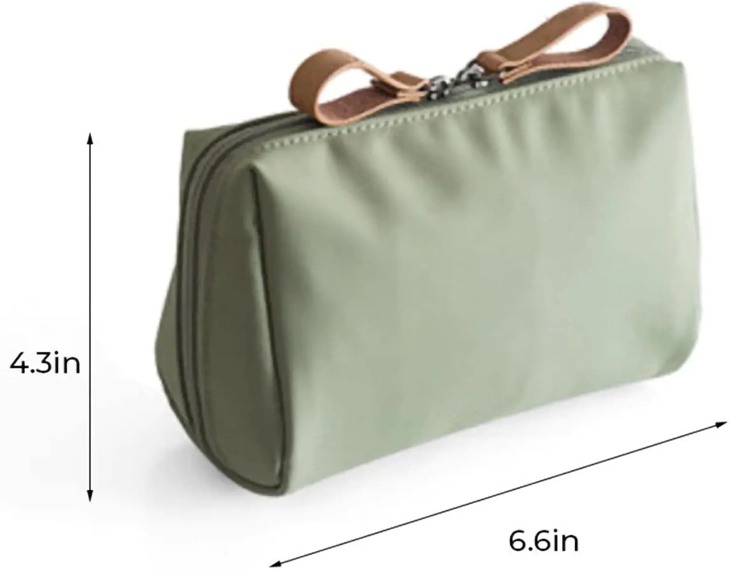 Makeup Bags for Women with Zipper 6.6*4.3 Inch Pu Leather Waterproof Portable Pouch Open Flat Hanging Toiletry Bag for Women Cosmetic Bag for Purse for Women Wife Girlfriend Valentines Day Gifts