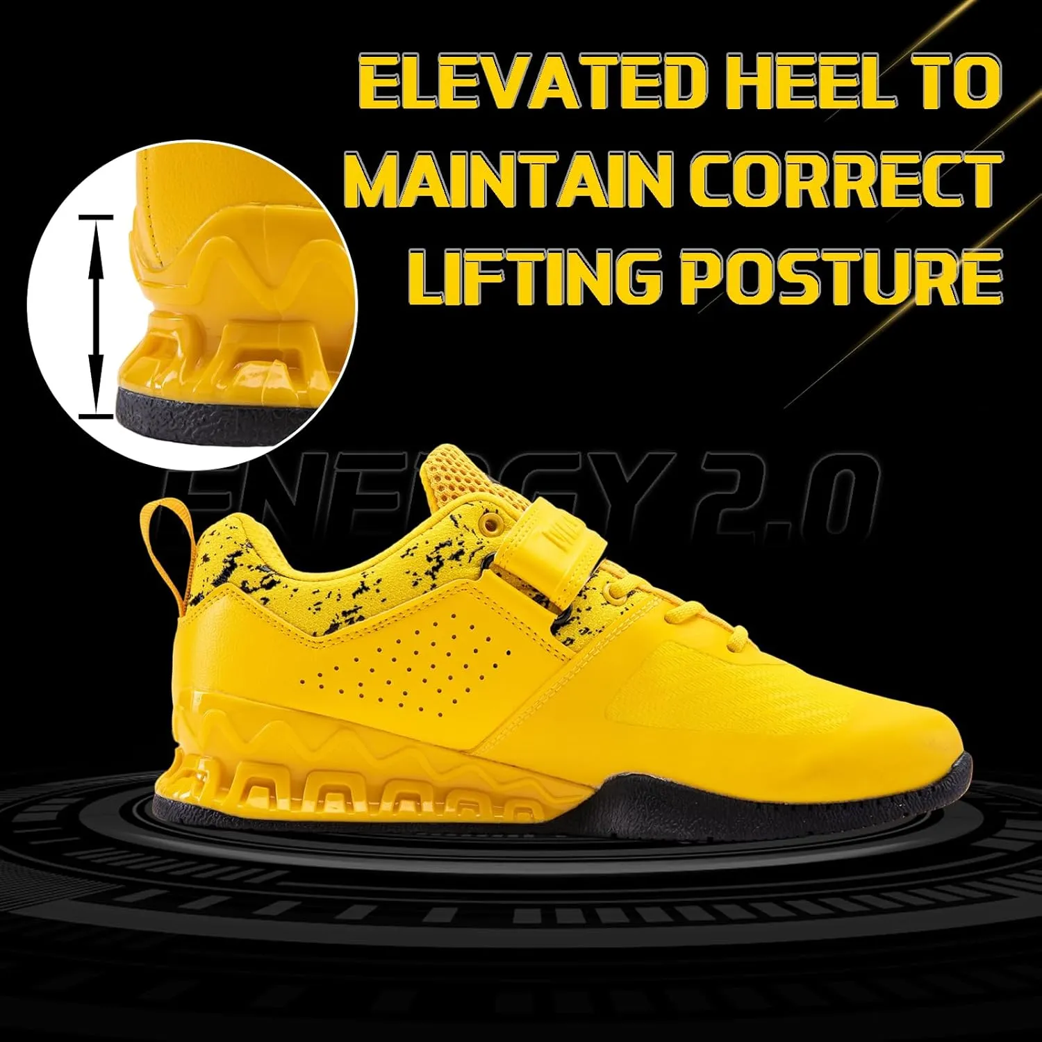 MANUEKLEAR Deadlift Shoes, Strong Anti-Slip Lifting Shoes for Men, Professional Training Weightlifting Shoes for Men and Women, Squat Shoes for Powerlifting with Rubber Non-Slip Sole