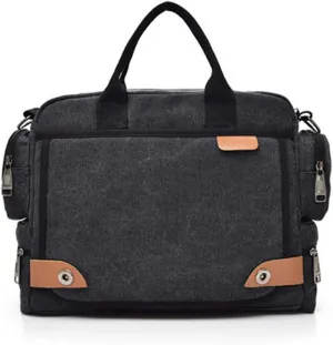 Men Canvas Messenger Bag Vintage Hand Bag Multifunction Travel Crossbody Bag Briefcase