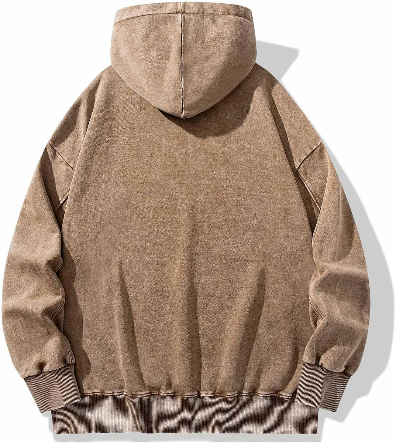 Men Casual Hoodies Plush Cotton Pullover Long Sleeve Oversized Sweatshirt Vintage Heavyweight Hoodie Men Streetwear