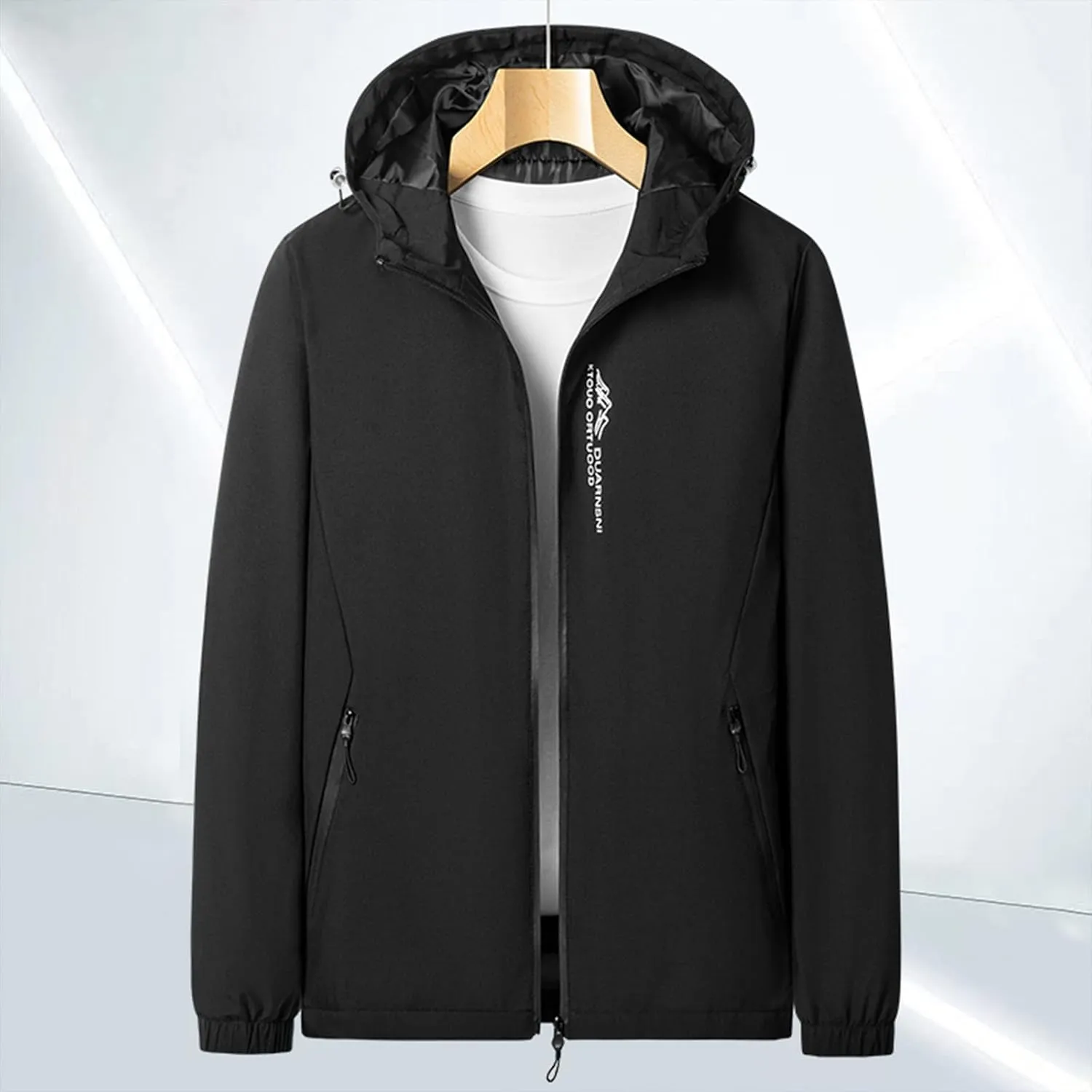 Men's Bomber Jacket Lightweight Casual Fashion Spring Fall Windbreaker Zip Up Coat with Pocket