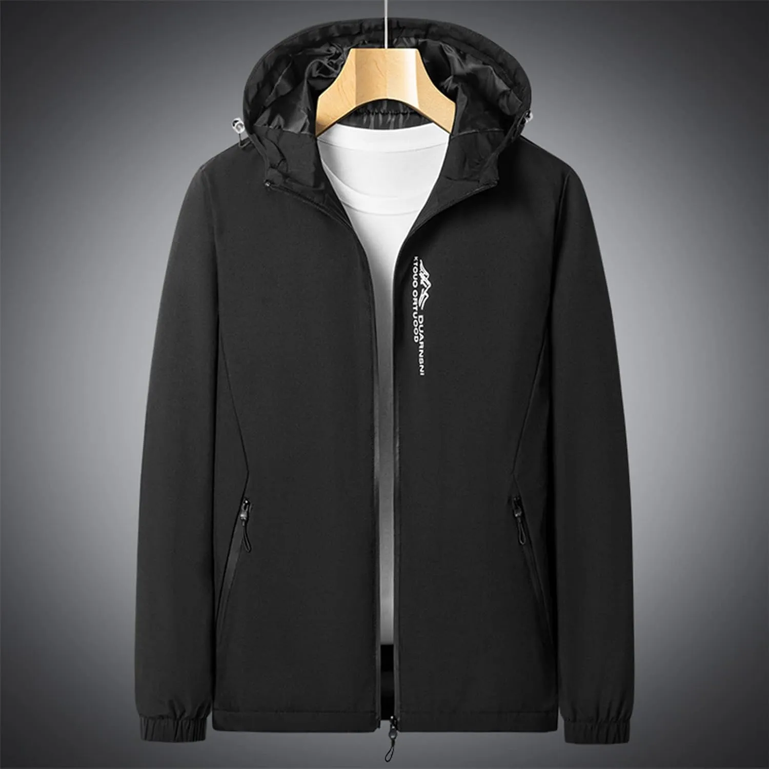 Men's Bomber Jacket Lightweight Casual Fashion Spring Fall Windbreaker Zip Up Coat with Pocket