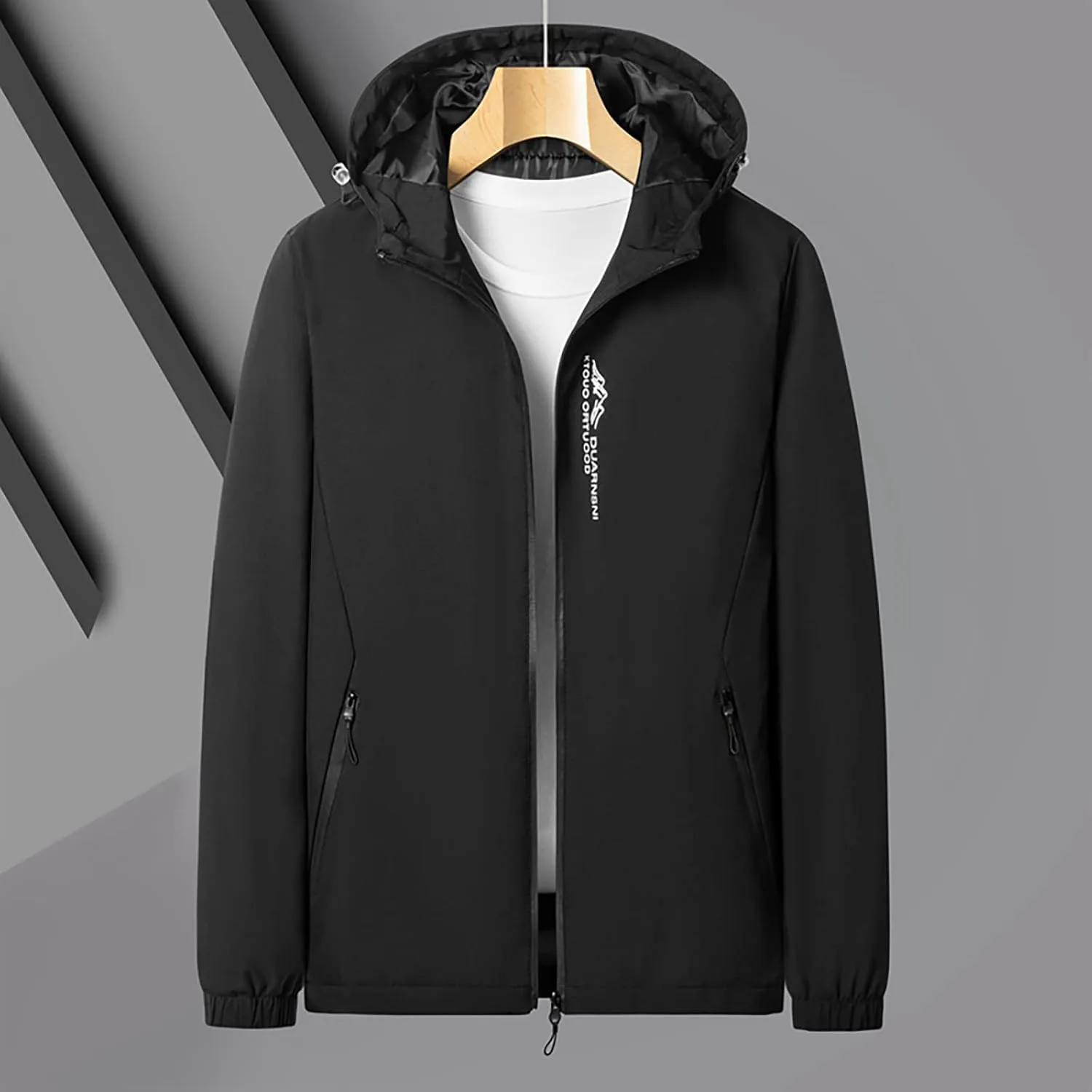 Men's Bomber Jacket Lightweight Casual Fashion Spring Fall Windbreaker Zip Up Coat with Pocket