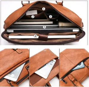 Men's Business Briefcase Bag Split Leather Men office Bags For Laptop Casual