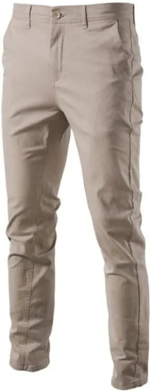 Mens Comfort Slim-fit Stretch Chino Pant Flat Front Solid Casual Pants