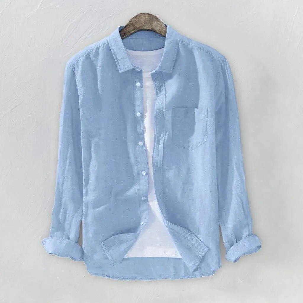 Mens Cotton Linen Shirts Short Sleeve Button Up Casual Lightweight Solid Shirt Stylish Cuban Guayabera Beach Tops