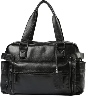Mens Crossbody Bags Shoulder Bags, Genuine Leather Handbags Briefcases, Travel Bags for Men, Duffle Bags for Men, (Color : Black)