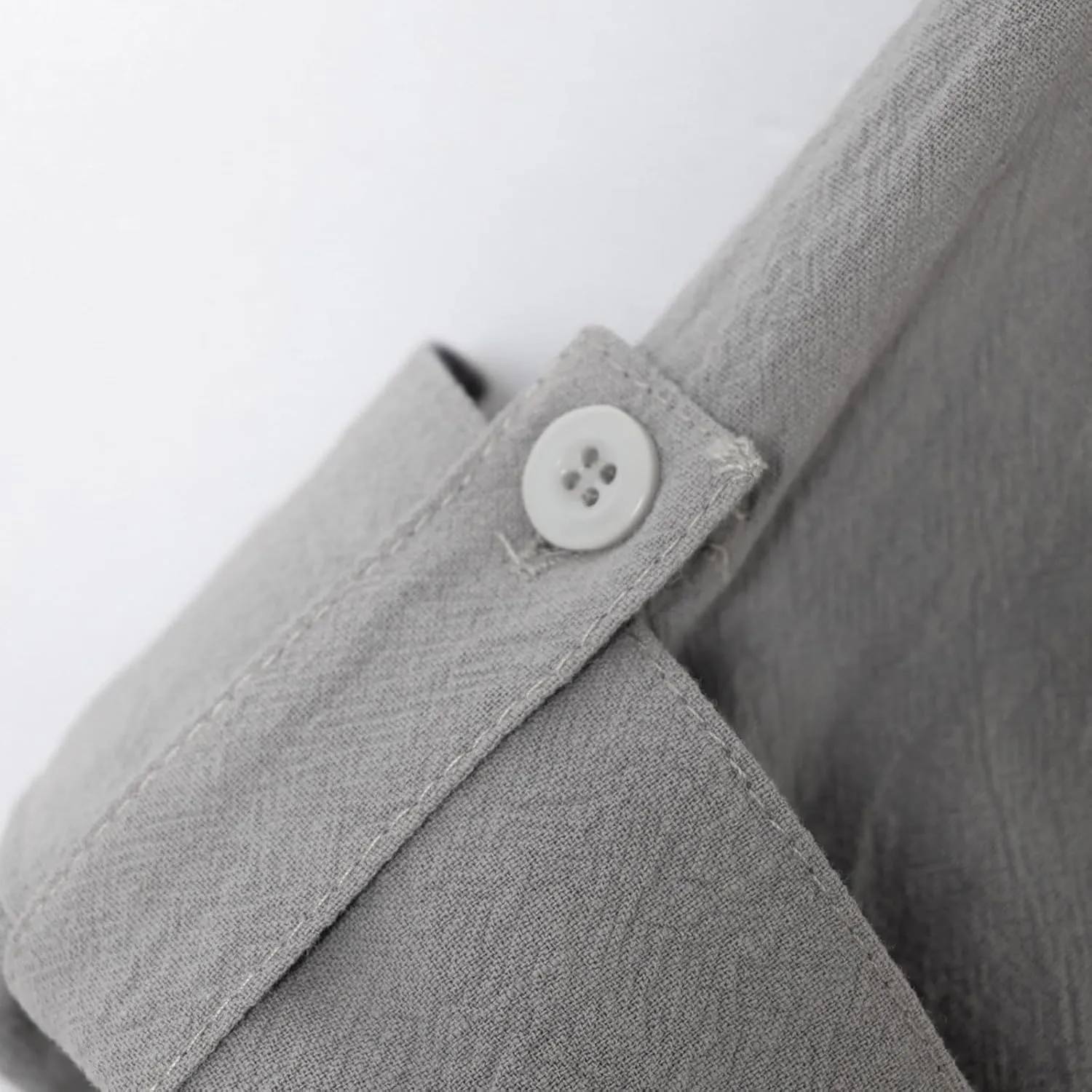 Men's Linen Long-Sleeve Henley Shirt Business Casual Stylish Slim-Fit Dress Shirts Lightweight Beach Button Up Shirts