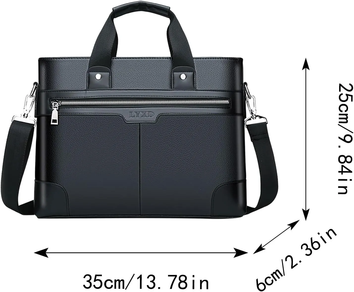 Men's Shoulder Bag Crossbody Bag Large Capacity PU Retro Briefcase Multifunctional Leather Bag Bag for (Brown, One Size)