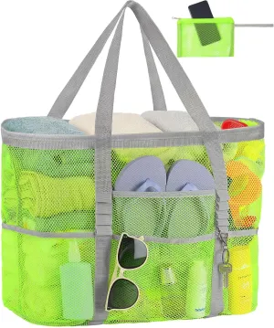Mesh Beach Bag Vacation Essentials - Large Tote Pool Bag for Women Vacation Essentials Beach Accessories