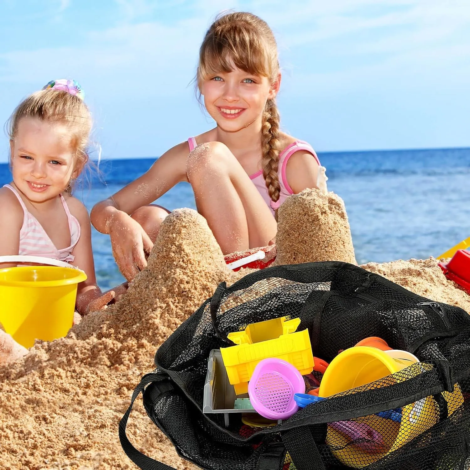 Mesh Beach Bag Vacation Essentials - Large Tote Pool Bag for Women Vacation Essentials Beach Accessories