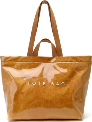MINGRI Large Tote Bags for Women PVC Clear Totes Bag Plastic Carry All Bag Kraft Paper Shoulder Handbag Hobo for Work Travel