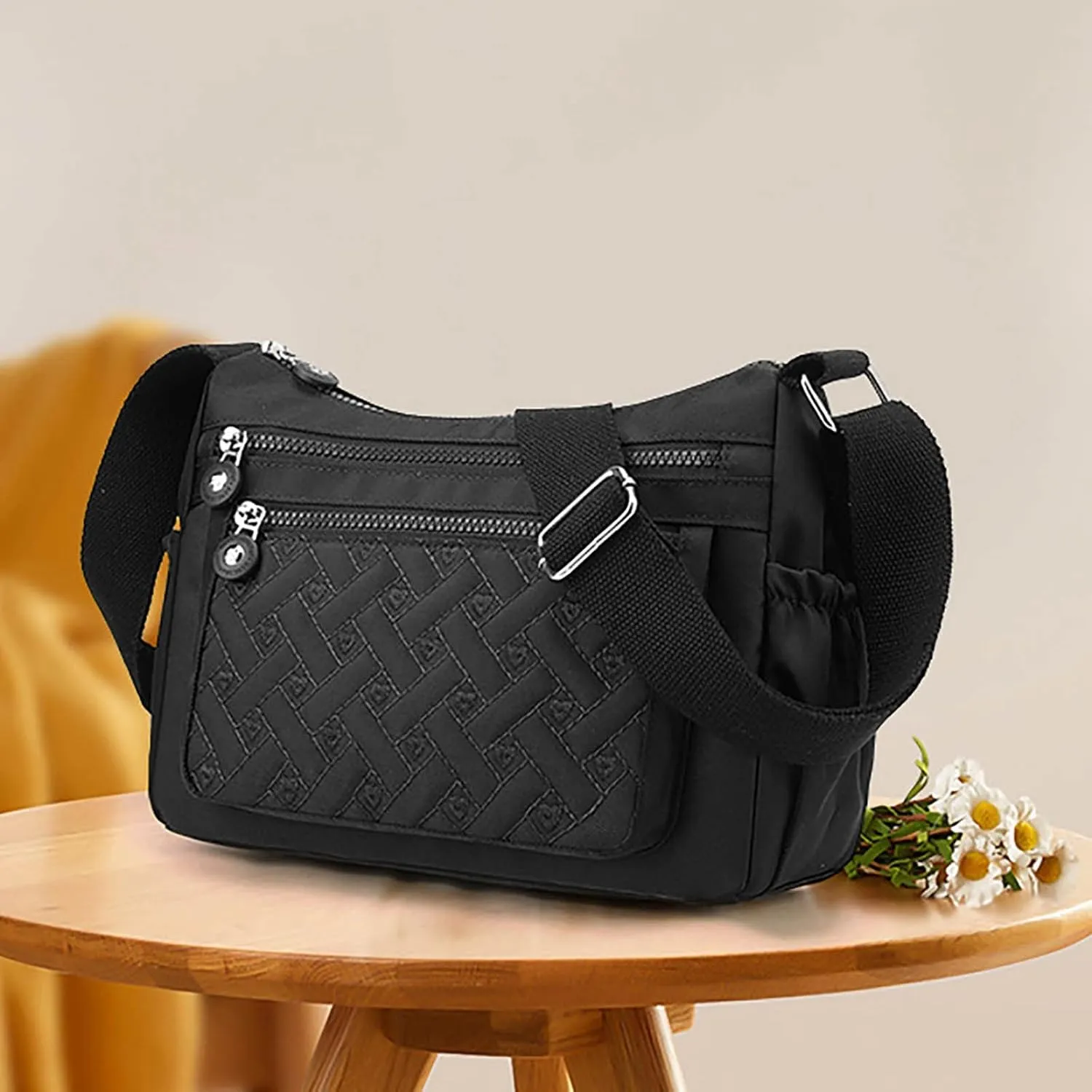 Mini Crossbody Bag, Handbags Purses with Adjustable Strap for Women, Ladies Shoulder Totes Bag Pocket Honey Brown