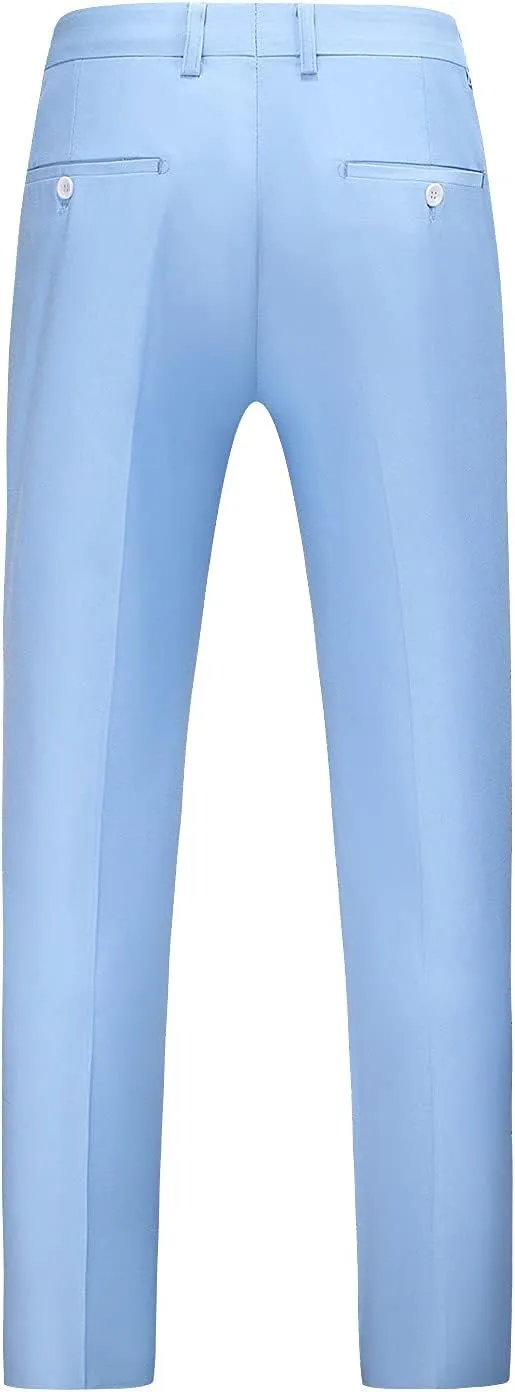MOGU Mens Front Flat Casual Dress Pants Slim Fit