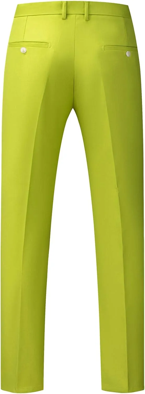 MOGU Mens Slim Fit Front Flat Casual Pants