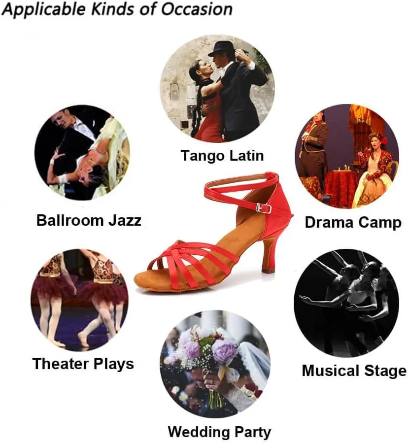 MSMAX Women's Practice Ballroom Dancing Shoes Indoor Performance Latin Dance Shoes for Woman