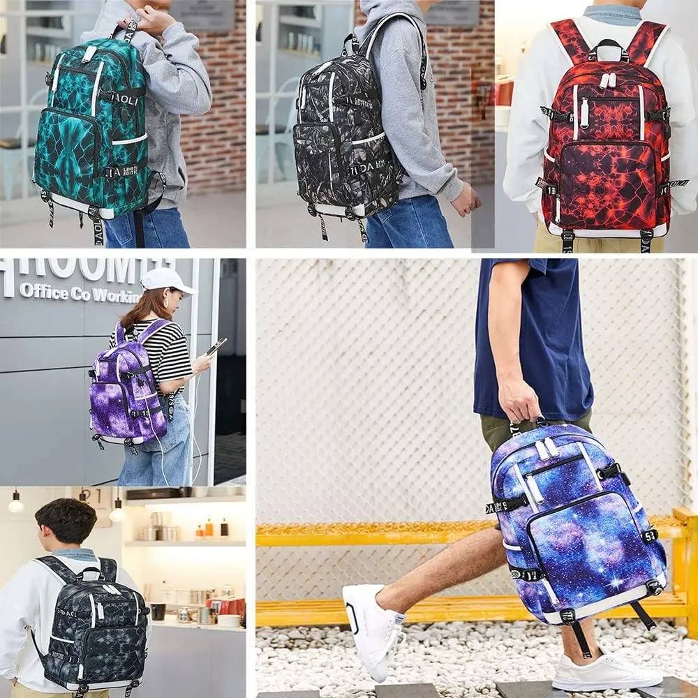 No. 30 Basketball Player Multifunctional Backpacks Sports Fan Bookbag Travel Student Backpack (A2)