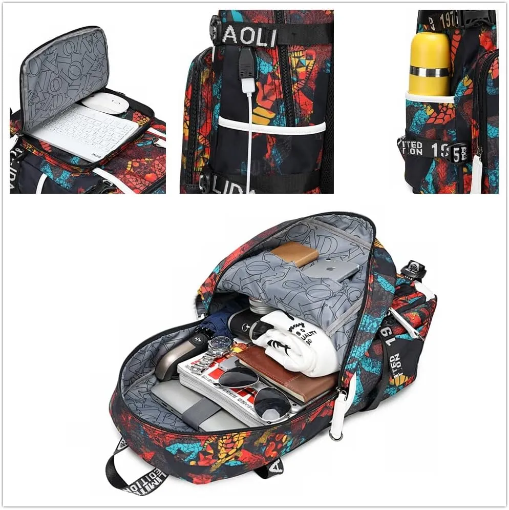 No. 30 Basketball Player Multifunctional Backpacks Sports Fan Bookbag Travel Student Backpack (A2)