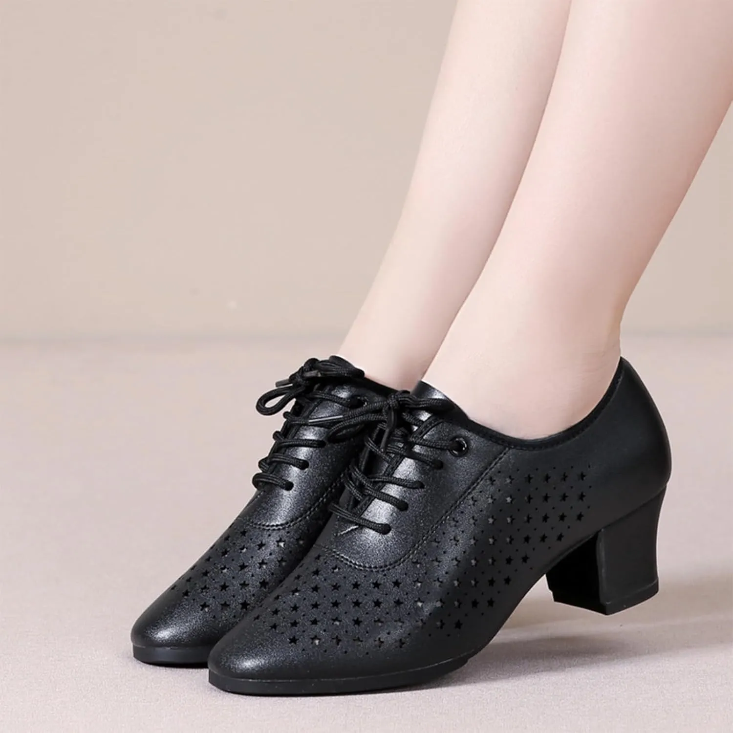 ONAIC Latin Dance Shoes for Womens Lace Up Ballroom Salsa Tango Dance Shoe Performance Modern Salsa Dancing 5Cm Heels