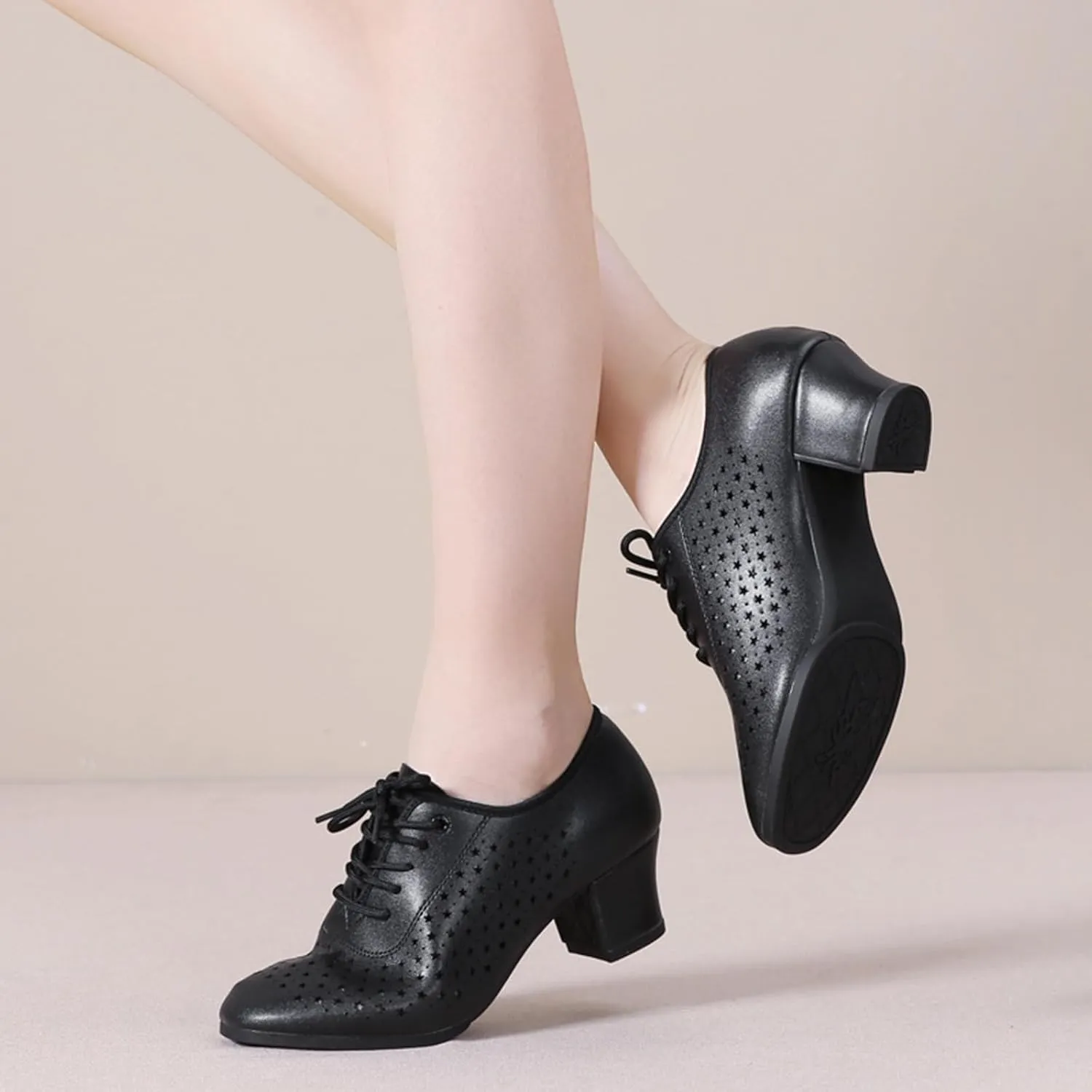 ONAIC Latin Dance Shoes for Womens Lace Up Ballroom Salsa Tango Dance Shoe Performance Modern Salsa Dancing 5Cm Heels