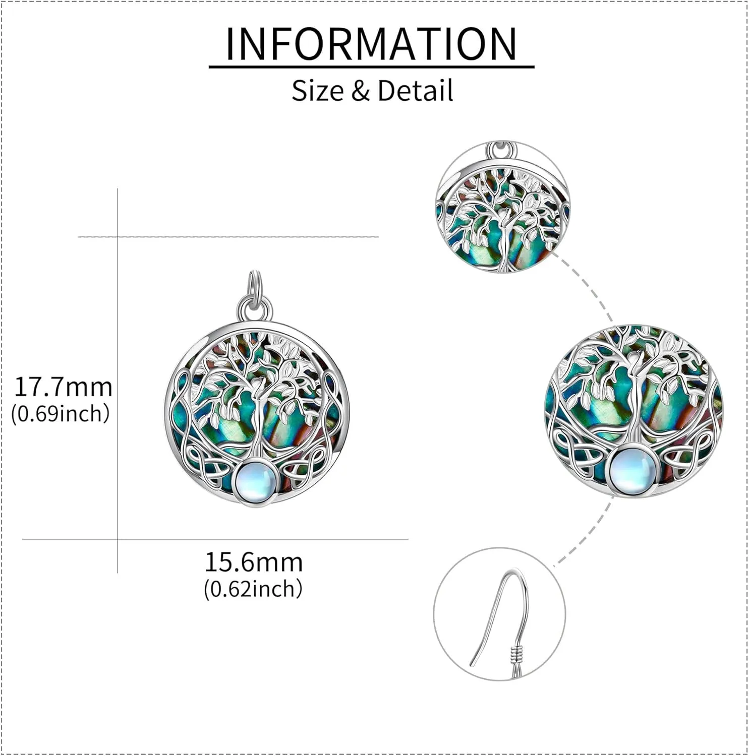 ONEFINITY Sterling Silver Tree of Life Dangle Drop Earrings for Women and Girls - Christmas Gifts