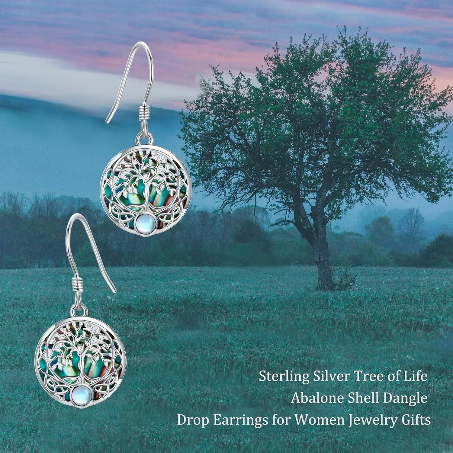 ONEFINITY Sterling Silver Tree of Life Dangle Drop Earrings for Women and Girls - Christmas Gifts