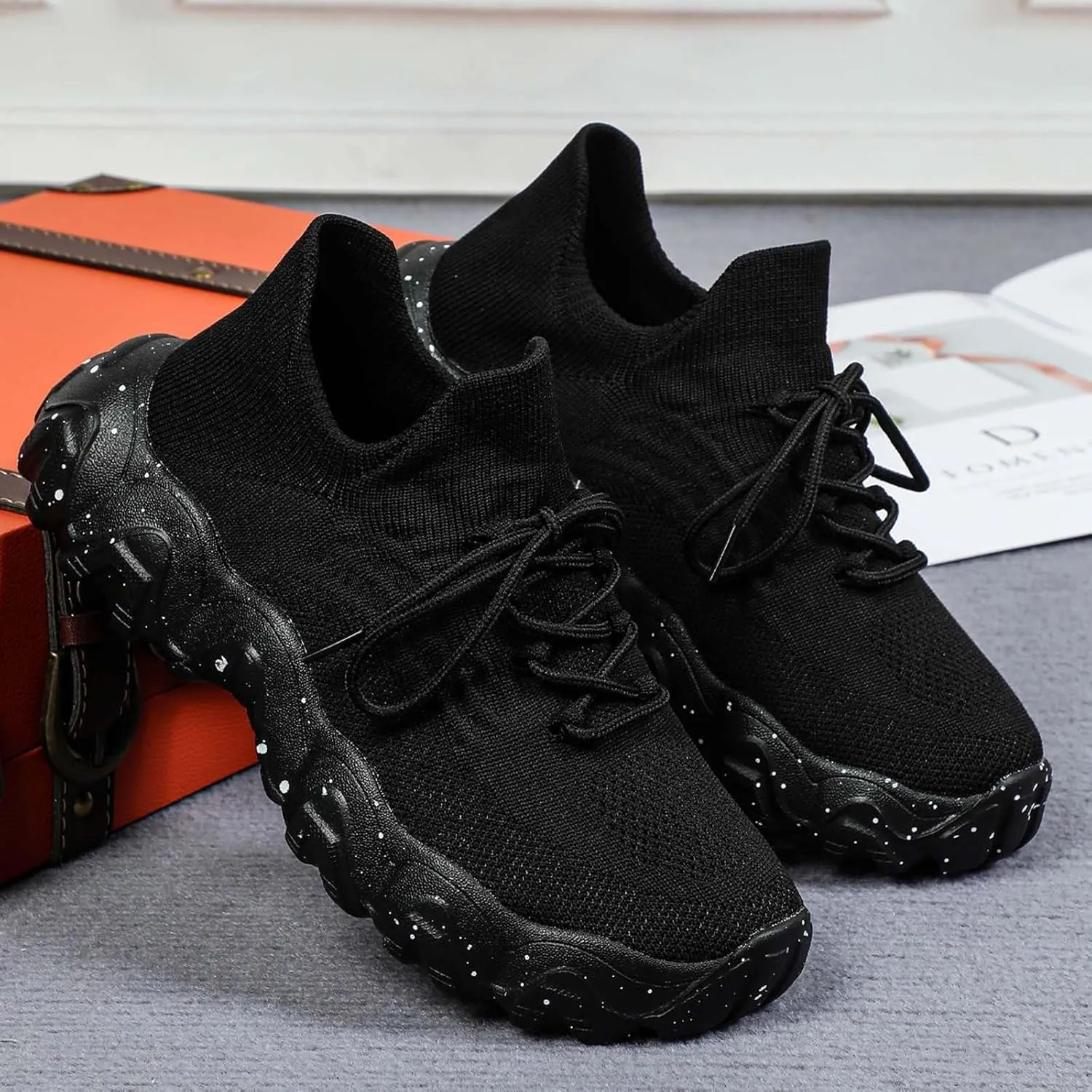 Ortho Pro Shoes for Women, Lace-up Low Top Slip on Women Sneakers, Women's Fashion Non Slip Sneakers Orthopedic Shoes