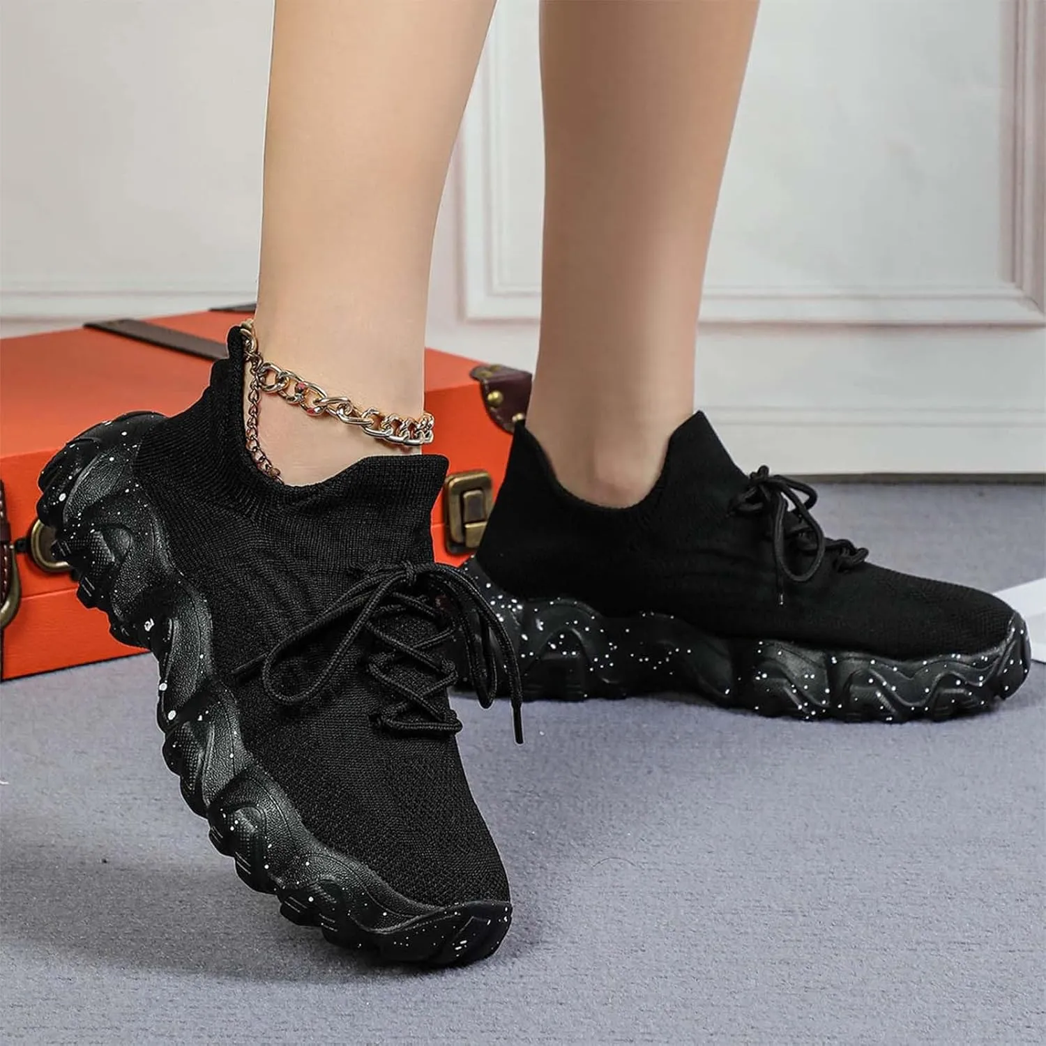 Ortho Pro Shoes for Women, Lace-up Low Top Slip on Women Sneakers, Women's Fashion Non Slip Sneakers Orthopedic Shoes