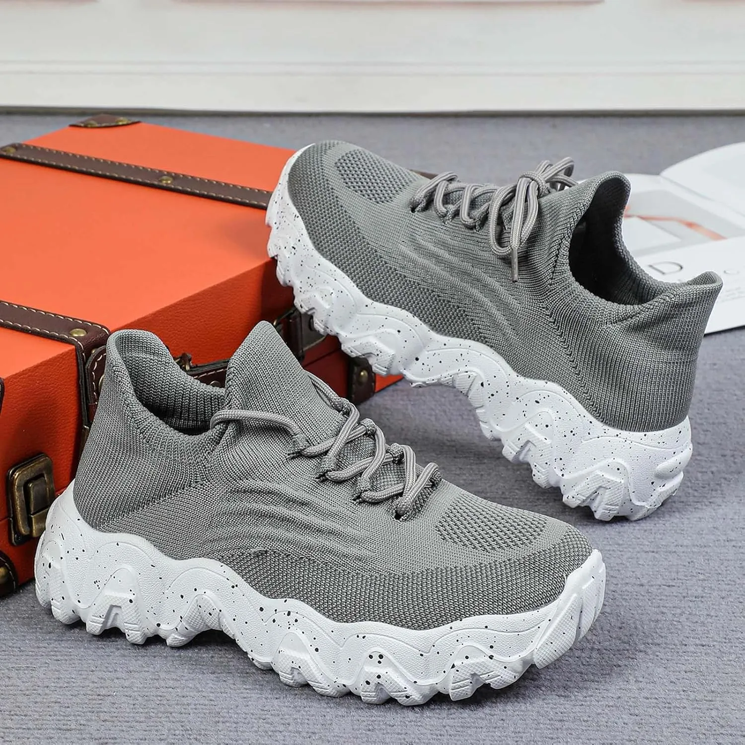 Ortho Pro Shoes for Women,Lace-up Low Top Slip on Women Sneakers,Women's Fashion Non Slip Sneakers Wide Toe Box Shoes