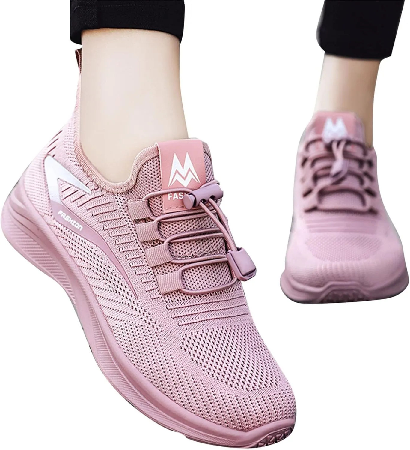 Orthopedic Shoes for Women Fashion Strappy Mesh Knit Walking Sneakers Low Top Comfortable Casual Breathable Walking Shoes