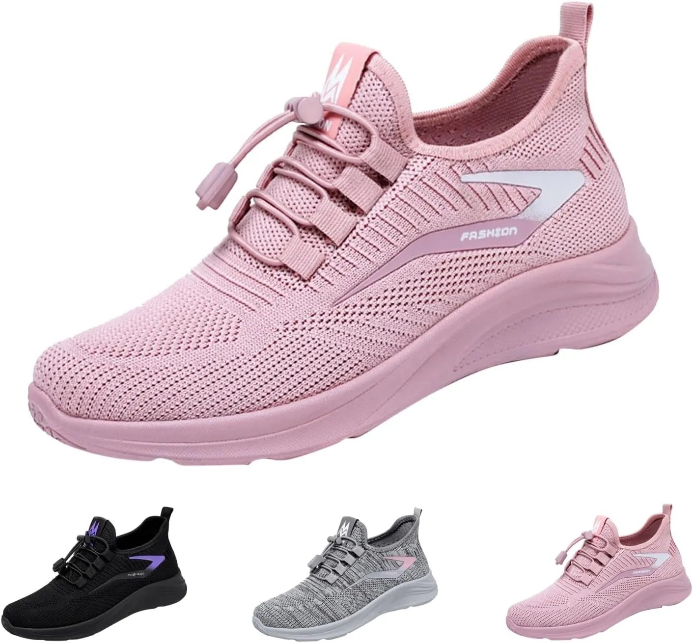Orthopedic Shoes for Women Fashion Strappy Mesh Knit Walking Sneakers Low Top Comfortable Casual Breathable Walking Shoes