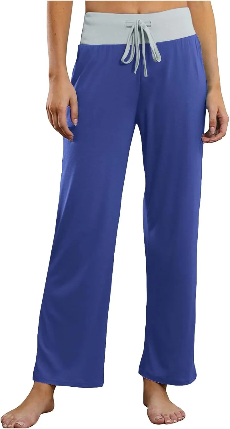 Pants for Women Fall Summer Loose Fit Sport Gym High Cut Flare Wide Leg Pants Women 2025