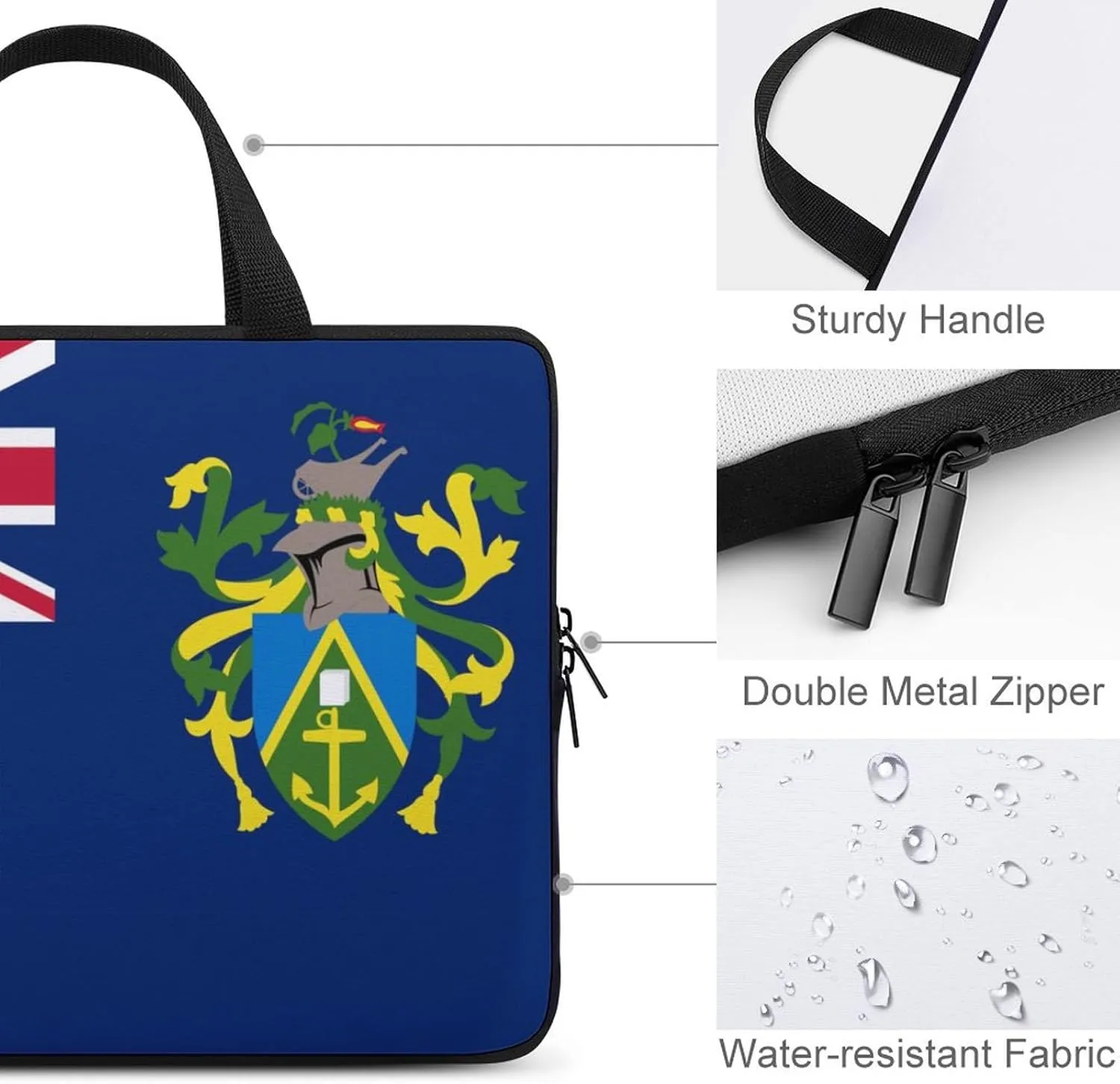 Papua New Guinea Flag Laptop Sleeve Case with Handle, 15-15.6 Inch Slim Cover for Notebook