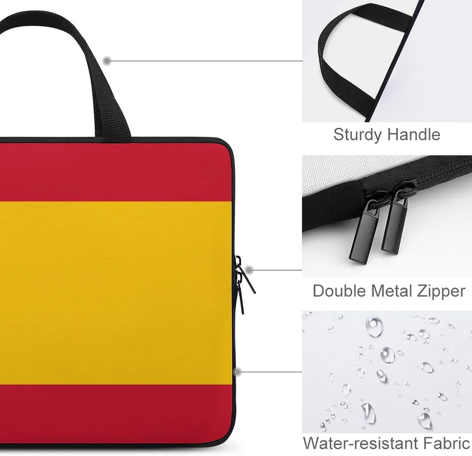 Papua New Guinea Flag Laptop Sleeve Case with Handle, 15-15.6 Inch Slim Cover for Notebook