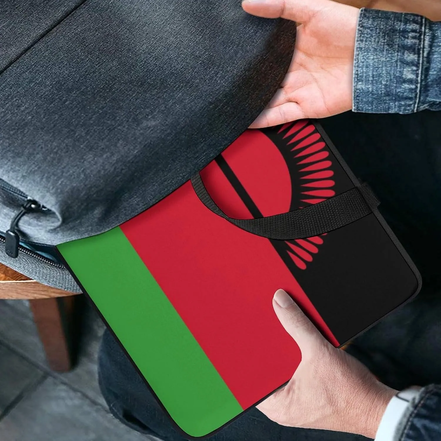 Papua New Guinea Flag Laptop Sleeve Case with Handle, 15-15.6 Inch Slim Cover for Notebook